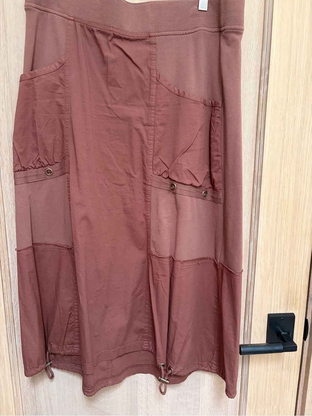 XCVI Rust Brown Cargo Parachute Maxi Skirt Size M